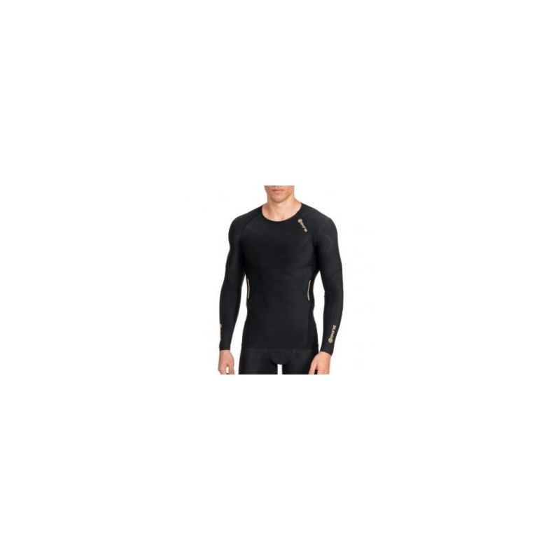 Jersey de compresión sin mangas SKINS B60052003L-Negro con Amarillo