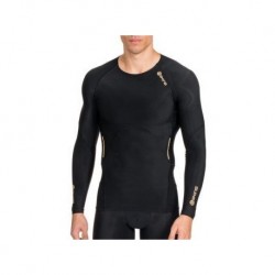 Jersey de compresión sin mangas SKINS B60052003L-Negro con Amarillo