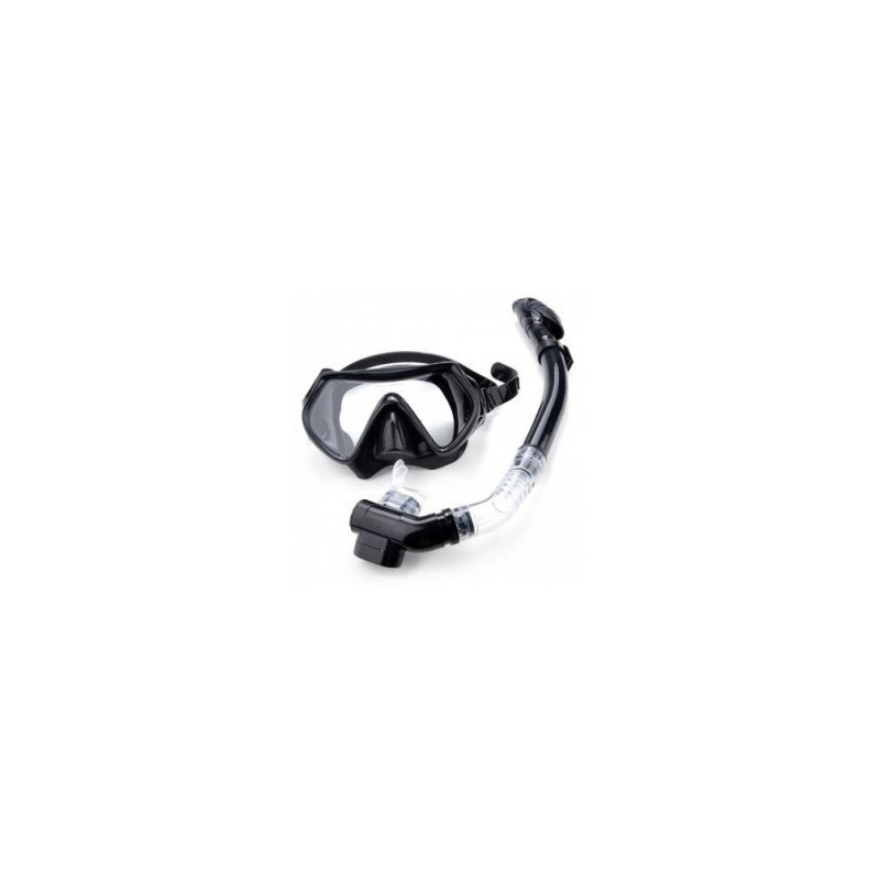 GE Buceo - Máscara de Buceo Snorkel Gafas Conjunto silicona Equipos Para Piscinas (Negro)