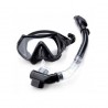 GE Buceo - Máscara de Buceo Snorkel Gafas Conjunto silicona Equipos Para Piscinas (Negro)