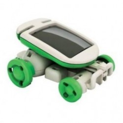 6-in-1 DIY Science Educational Solar Energy Robot Toys Kit Plane Windmill Airboat Car (Green)