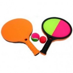 Juego de Raquetas 2 en 1 Plastico y Velcro-Multicolor