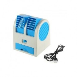 Mini pequeño ventilador de refrigeración USB de escritorio sin cuchilla de doble aire acondicionado portátil
