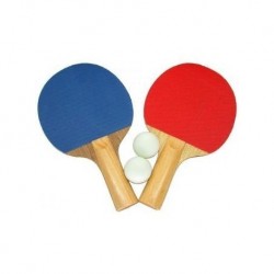 Juego de 2 Raquetas y 2 Pelotas de Ping-Pong-Multicolor