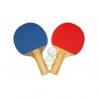 Juego de 2 Raquetas y 2 Pelotas de Ping-Pong-Multicolor