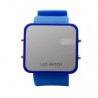 Reloj Led Espejo Con Correa De Silicon Azul Rey..