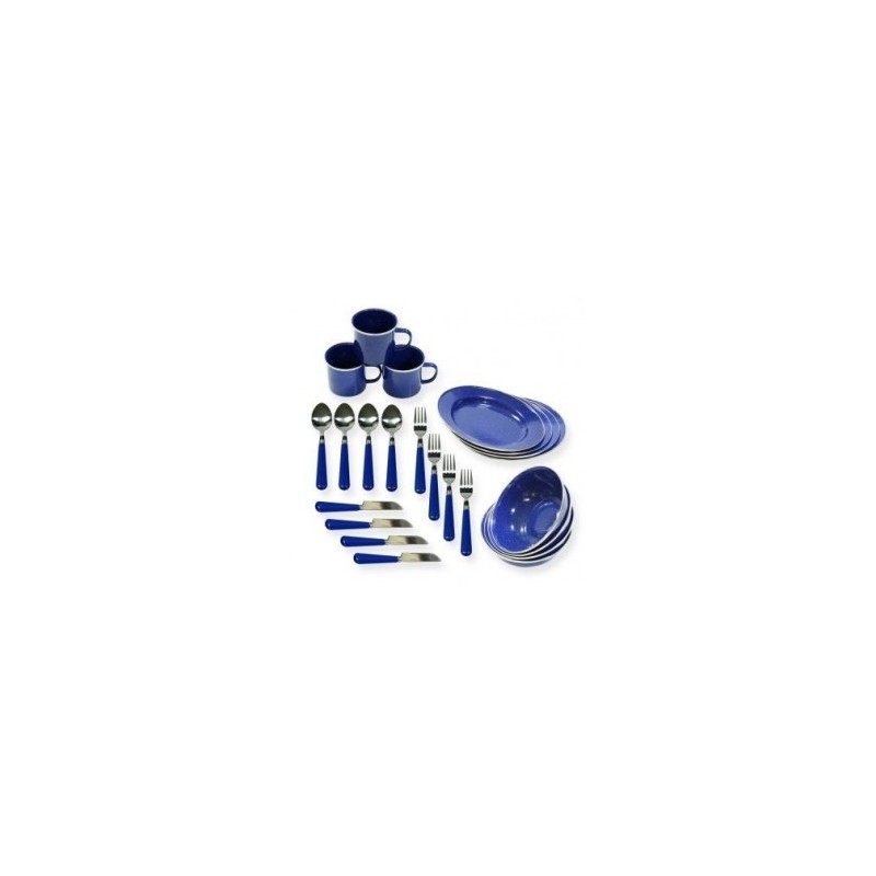 Stansport Enamel Tableware Set (24-Piece)