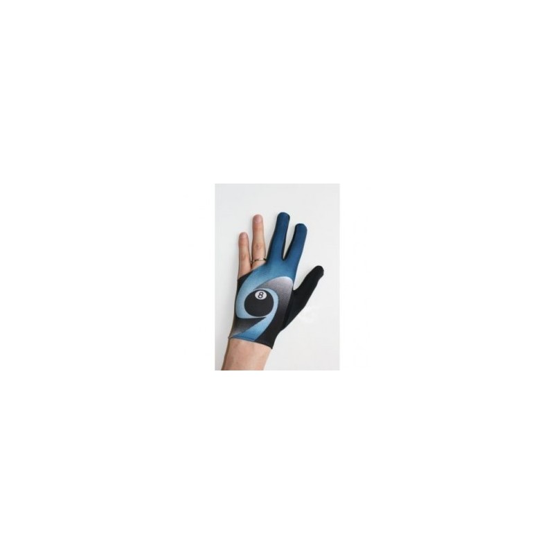 Guante Izquierdo para Billar Estampado-Negro con Azul