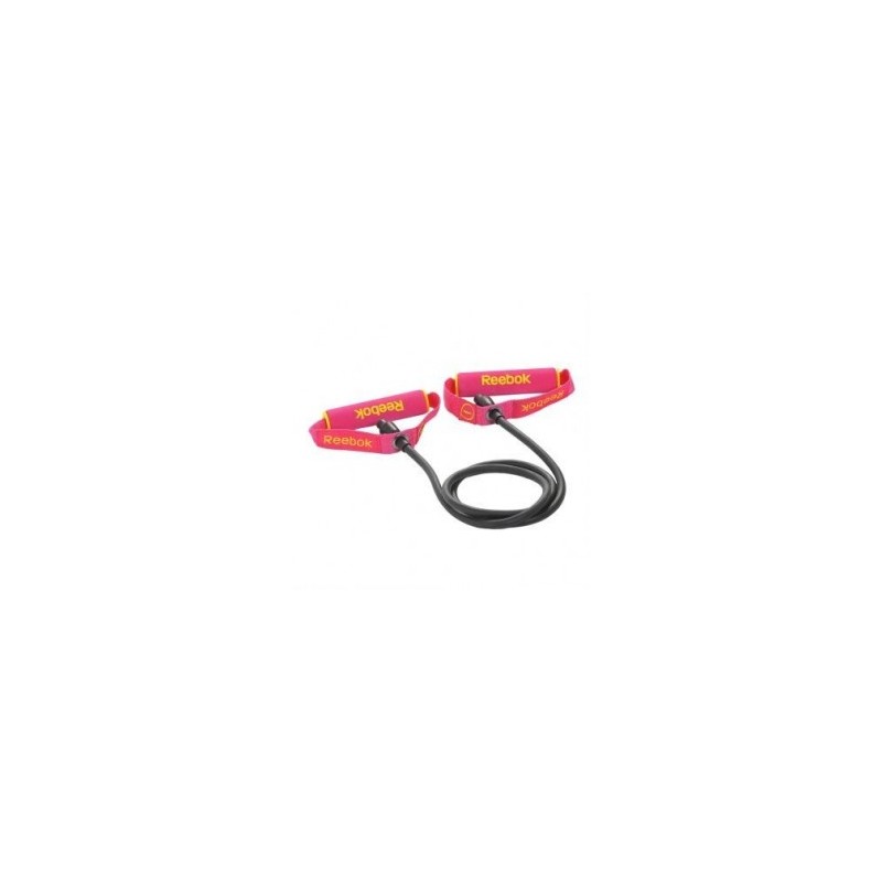 Liga de resistencia tubular con manijas Reebok I33052-Negro con Rosa