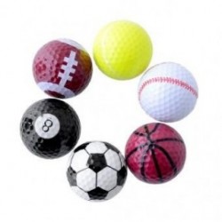 1 Juego 6pcs novedad surtido bolas de golf Deportes día de presencia de goma de regalo Miryo