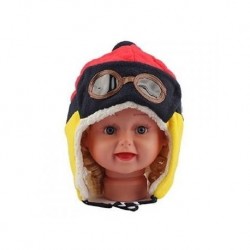 Lindo bebé de invierno para niños Niñas Niños Caliente Cap piloto aviador ganchillo Earflap Sombreros (Rojo)