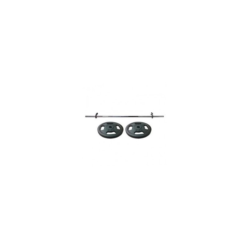 Set de 2 piezas de barra 46”Gimpack+Dos Discos de 5KG-Gris con Negro
