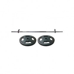 Set de 2 piezas de barra 46”Gimpack+Dos Discos de 5KG-Gris con Negro