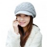 Mujeres Otoño Invierno casquillo hecho punto sombrero hecho punto de doble capa térmica Yucheer gris