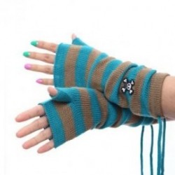 Guantes de Mujer invierno Guante de punto -Azul
