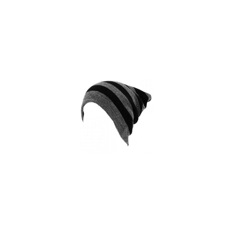 Gorro largo Smart doble vista Modelo de rayas estilo mate color combinado gris y negro -gris