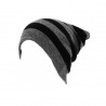 Gorro largo Smart doble vista Modelo de rayas estilo mate color combinado gris y negro -gris