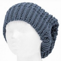Gorro largo Smart Gorro tejido Modelo color liso estilo mate color increible -gris azulado