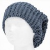 Gorro largo Smart Gorro tejido Modelo color liso estilo mate color increible -gris azulado