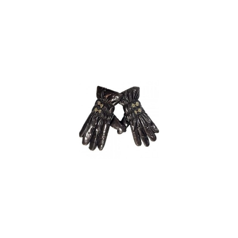 Guante Térmico Modelo Monyos Calientes y suaves con Borrega en Interna con Pretina Ajustable Delgados y muy Finos-Negro Pardo