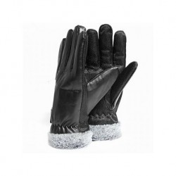 Guantes Blackmamut Mediano Alaska color liso de ViniPiel estilo mate Palma antiderrapante -negro