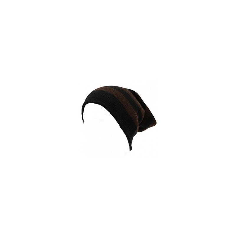 Gorro largo Smart Gorro doble vista Modelo de rayas estilo mate color combinado café y negro -café