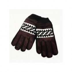 Guantes Termicos de Gamuza con Grecas Modelo Fashion-Café