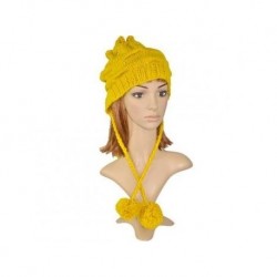 Mujeres colores del caramelo de lana tejer sombrero de punto Beanie invierno cálido Cap caliente