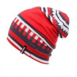 Sombreros de invierno Gorra de esquí de punto MO011-Rojo