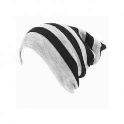 Gorro largo Smart Gorro doble vista Modelo de rayas estilo mate color combinado negro y gris claro -gris