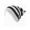 Gorro largo Smart Gorro doble vista Modelo de rayas estilo mate color combinado negro y gris claro -gris