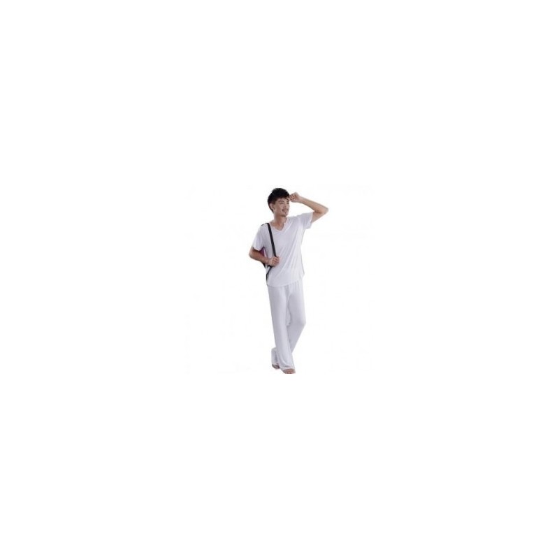 Los hombres de moda de manga corta Ropa Deporte Yoga (blanco)
