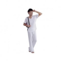 Los hombres de moda de manga corta Ropa Deporte Yoga (blanco)