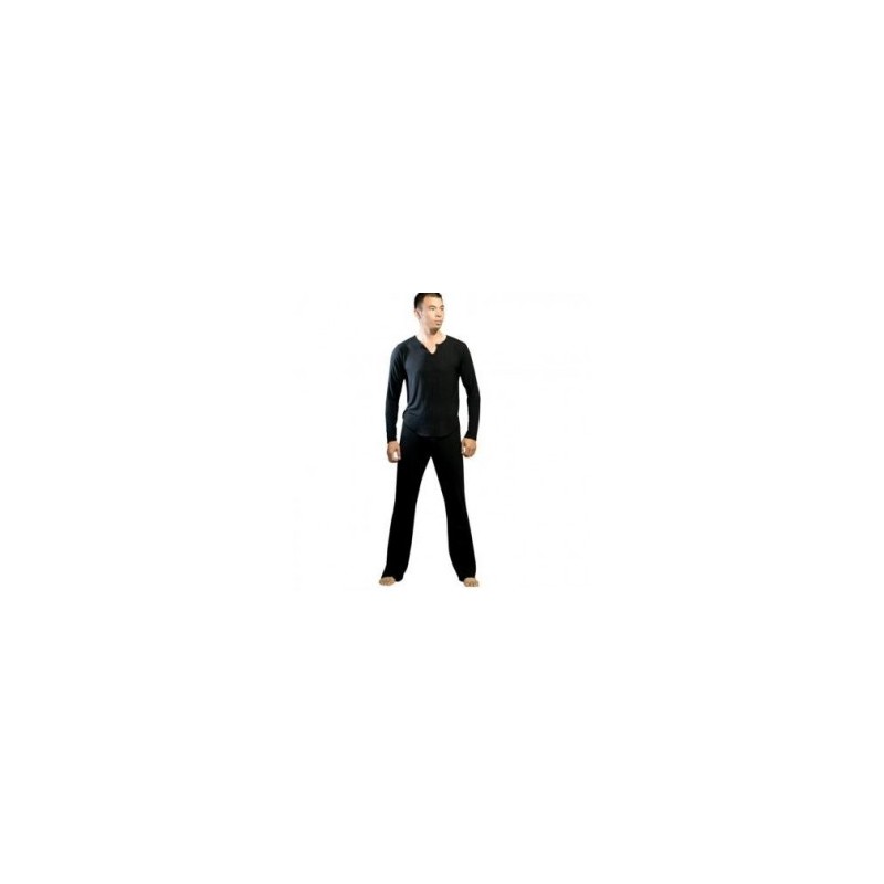 Los hombres de moda de manga larga ropa Deporte Yoga (negro)
