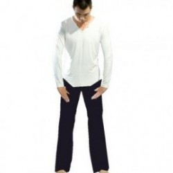 La moda masculina de manga larga pantalón largo (blanco) (negro) del Deporte Ropa de Yoga