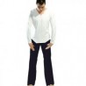 La moda masculina de manga larga pantalón largo (blanco) (negro) del Deporte Ropa de Yoga