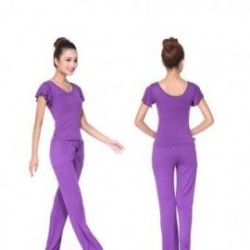 Estilo Coreano Deporte Fitness Yoga juegos artificiales Yoga Algodón (morado)