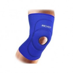 Durable Prácticamente elástico transpirable neopreno Deporte Soporte Rodilla Azul/Negro