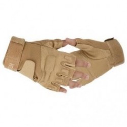 Guantes Deportes al aire libre sin dedos militar táctico de la caza a caballo juego NegroTrigoArmyGreen.