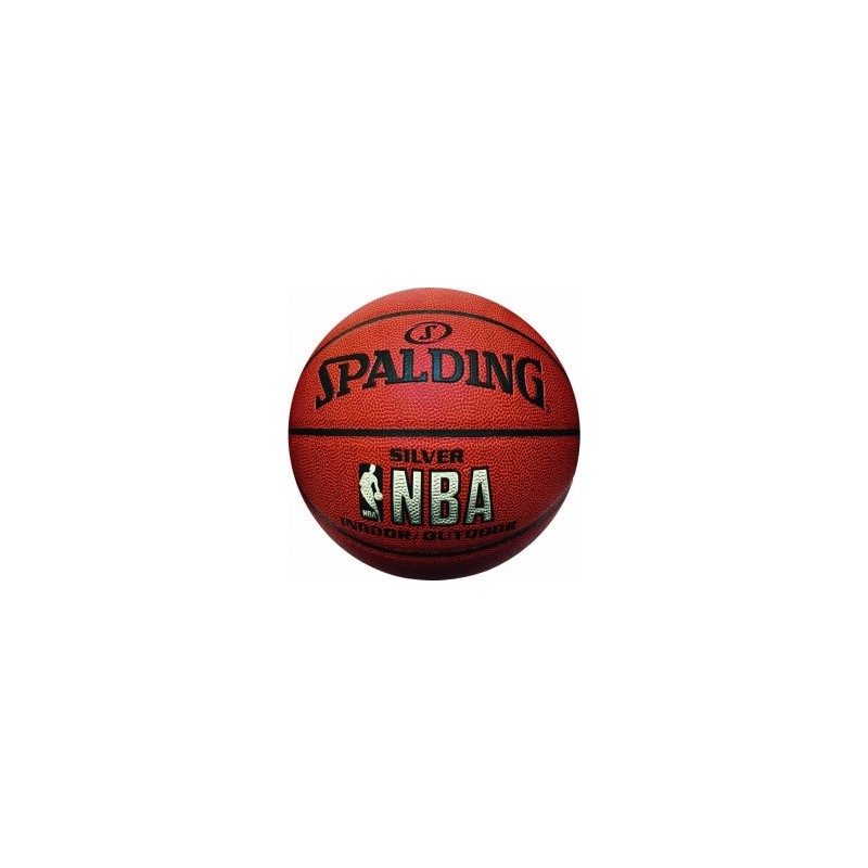 Balon Basquetbol Spalding Silver NBA Indoor/Outdoor PU 7-Ladrillo