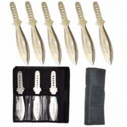 Set De 6 Cuchillos Para Lanzar Silver Wings Funda Lona